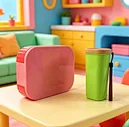 1200ml food box, 480ml drinking cup, school lunch set